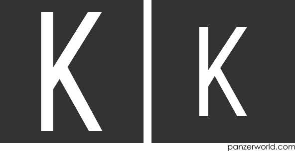 White capital letter K.