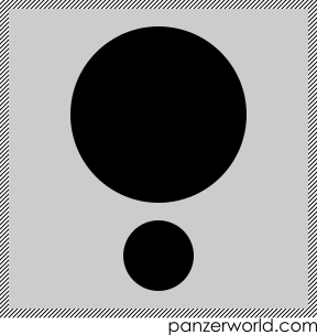 Disc with a smaller disc centered beneath. The larger disc is 2.5 times larger than the smaller one. The smaller disc is seperated from the larger one by a small space.