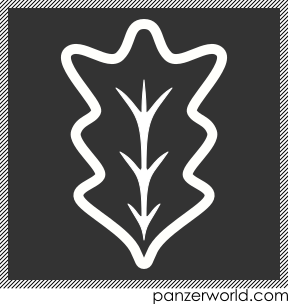 Light-colored stylized outline of an oak leaf.
