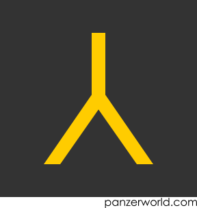 Yellow, inverted capital Y.