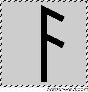 Capital F with strokes pointing downwards.