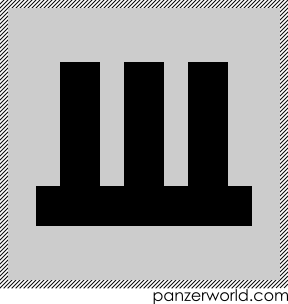 Three parallel vertical lines with a horizontal line running along their bottom end and extending slightly to either side.