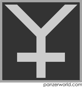 Light capital Y with a horizontal crossbar on the stem.