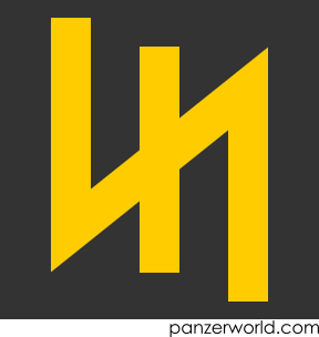 Three yellow, parallel, vertical lines, with a diagonal line from the bottom corner of the left line to the top corner of the right line.