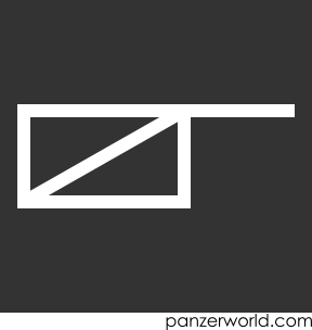 White figure of a rectangle with a diagonal line from the bottom left to the top right corner. From the top, right corner extends a horizontal line.