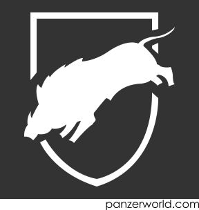 Outline of a shield overlaid and interrupted by the silhouette of a running warthog.