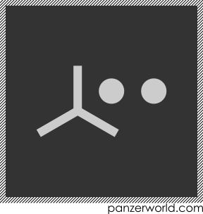 Inverted Y with two discs to its right.