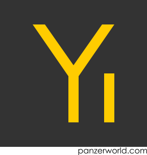 A yellow capital Y with one vertical lines half its height to its lower right.