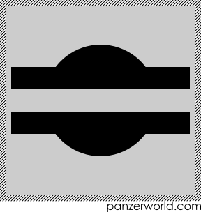 Disc with two parallel horizontal lines going through the center, with a gap between the two lines.