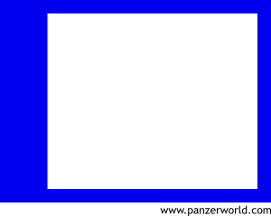 White rechangle with a blue border.
